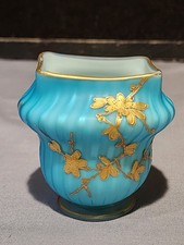 Thomas WEBB Blue Satin Gilt