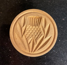 Scottish Thistle round wooden shortbread cookie mould Shortbread Scotland 3.25”
