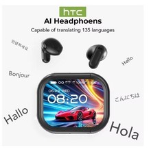 HTC NE20 Bluetooth 6.0 Wireless Earbuds AI Translator OWS LCD Touch Headphones