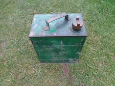 Vintage RARER  2  Gallon Petrol Can with brass cap HEAVY GAUGE METAL 