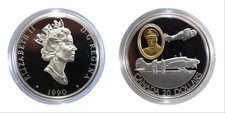 1990 Canada Queen Elizabeth Ii Avro Anson Harvard Proof Silver $20