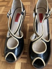 Wedge Black Patent  Sandal