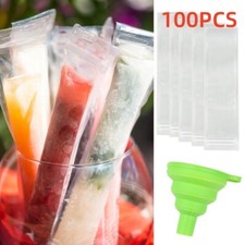 100X Disposable Ice Pop Lolly Maker Pouches Seal Freezer Popsicles Bags Mold Bag