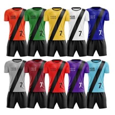 Custom Made Soccer Uniform Kit, Round Neck Jersey & Short for Team 10 Pieces Set