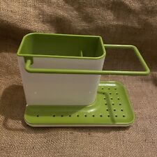 Joseph Joseph Caddy Sink Tidy Area Brush Storage Organiser Green & White Used