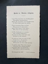 1937 Psalm Domine Refugium Prayer Revd Algernon Charles Dudley Ryder Maresfield
