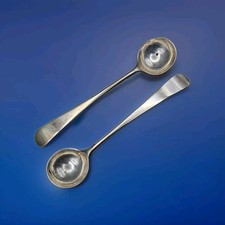Pair of Solid Silver Salt/Mustard Spoons by Hester Bateman 1780