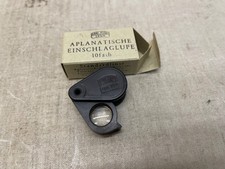 Folding Magnifier Carl Zeiss Jena apl. 10x Black Prewar 32/2 Smooth Raised RM 10