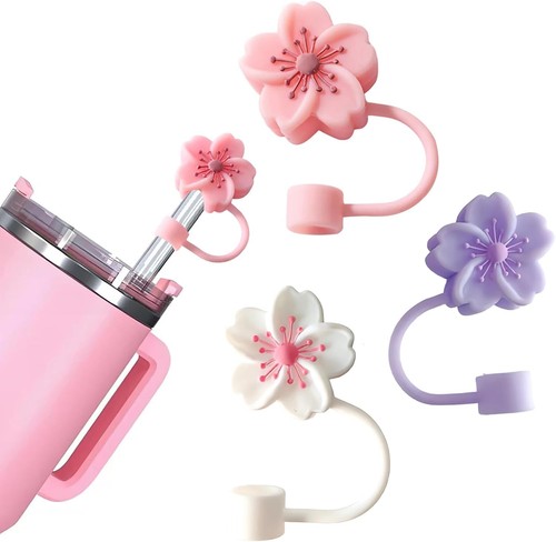 Silicone straw caps 3pc - silicone,