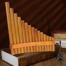 1 Set Bamboo 15-pipe Pan Flute Professional Pan Pipe for Beginners Wood Color