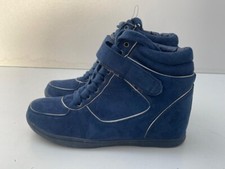 Atmosphere Ladies Blue Faux Suede Lace up Hook&Loop Boots Shoes UK 4 EUR 37 B103