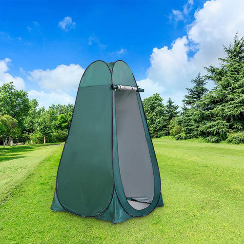 Shower tent toilet - up,