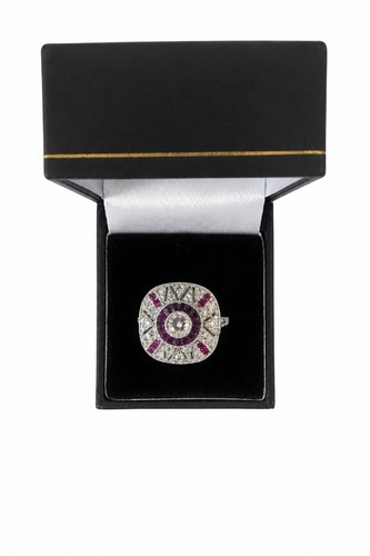 Art deco style ruby diamond - style, &