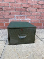 Veteran Series Vintage Green Metal Index Filing Drawer Cabinet 