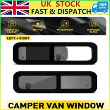 Universal Camper Van Sliding Tinted Windows PAIR 780mm x 240mm Dark Tint RHS+LHS