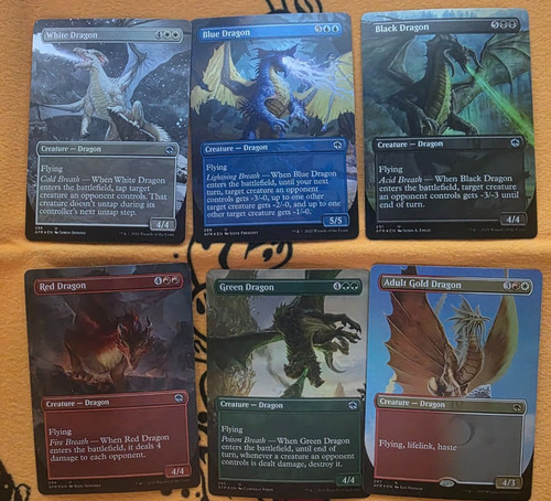 Holo borderless dragons set - 6,