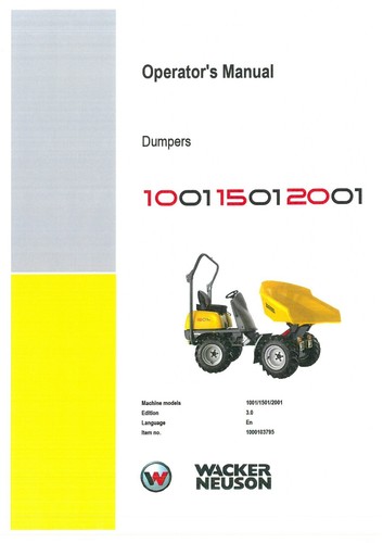Wacker neuson dumper 1001 1501 - wacker,