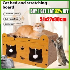 Cat House Scratching Post Climbing Activity Centre Cardboard Bed Toys Scratcher