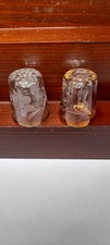 2 COLLECTABLES CRYSTAL GLASS THIMBLES WITH GOLD BAND
