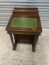 Handsome Antique Mahogany Davenport With Green Leather Inset 
