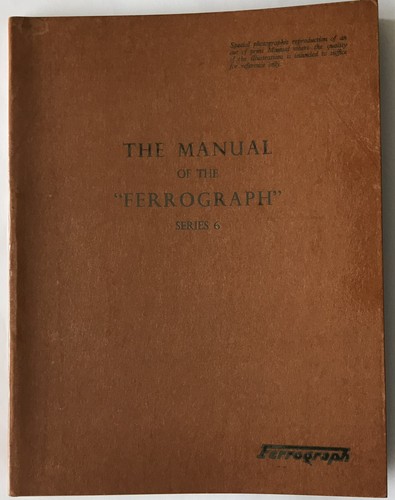 The manual ferrograph - of,