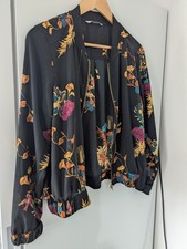 Black floral Floral bomber