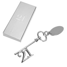 21st Birthday Key Silver