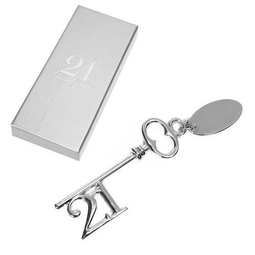 21st birthday key silver - 21st,