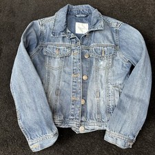 NEXT GIRLS LIGHT BLUE COTTON DENIM JACKET DISTRESSED WORN LOOK AGE 9 YEARS