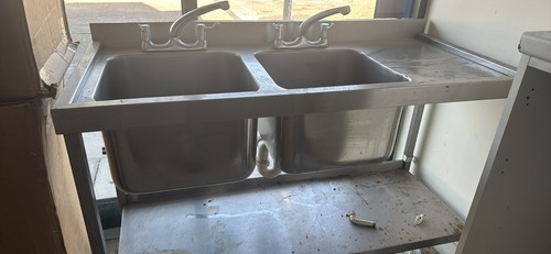 Stainless steel double bowl - steel,