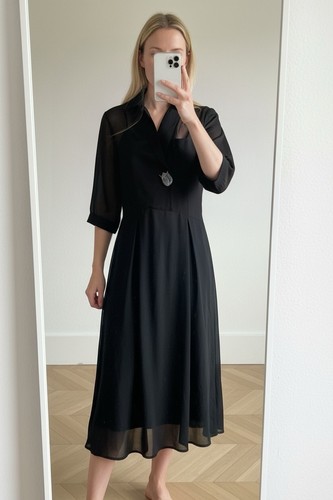 Dkny black 100 silk sheer - silk,