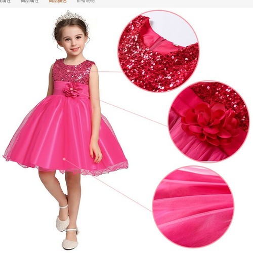 Kids baby flower girls - flower, sequins