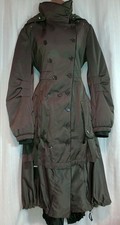 High Use Claire Campbell Long hooded Coat UK 16 parka  trench Khaki Brown