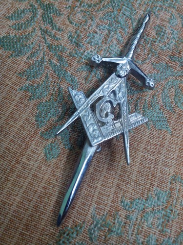 New masonic kilt pin chrome - kilt,