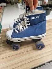 Unisex Denim Blue Colour Roller Skates Roces Size 3 Roller Disco Quad Laces