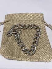 Mens Vtg Heavy Sterling Silver Full HM 8.3” Twisted Curb Link Bracelet (32.88g!)