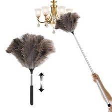Extendable Ostrich Feather Duster Telescopic Pole Long Duster for Ceilings Light