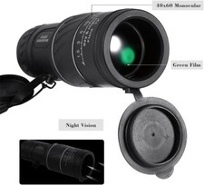 40X60 Optic Monocular Portable Camping Handheld Telescope W/Compass Night Vision