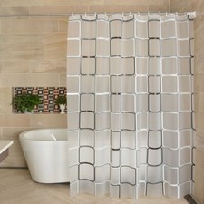 Waterproof Shower Curtain Mildew Proof Durable Bathroom Screens With Hook Modern