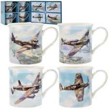 SET 4 CHINA MUGS PLANES