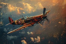Spitfire Style Aircraft Canvas Picture Print Wall Art