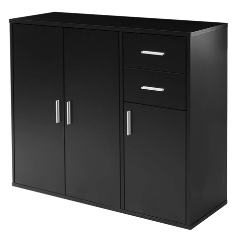 Black sideboard with doors - black, 3