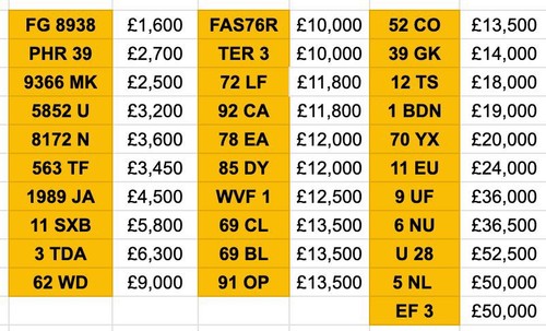 Dateless number plate - dateless, plate's