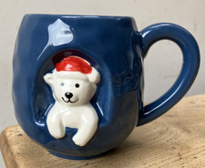 Christmas 'Cute Dog In Santa Hat' Ceramic Mug / Cup Pre Owned