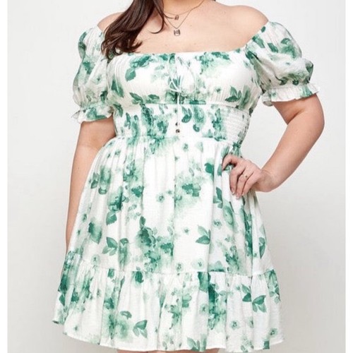 Blush floral mini dress 1xl - blush,