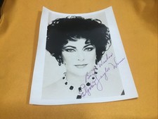 Vintage Elizabeth Taylor Warner Autographed 8x10 Photo Movie Star