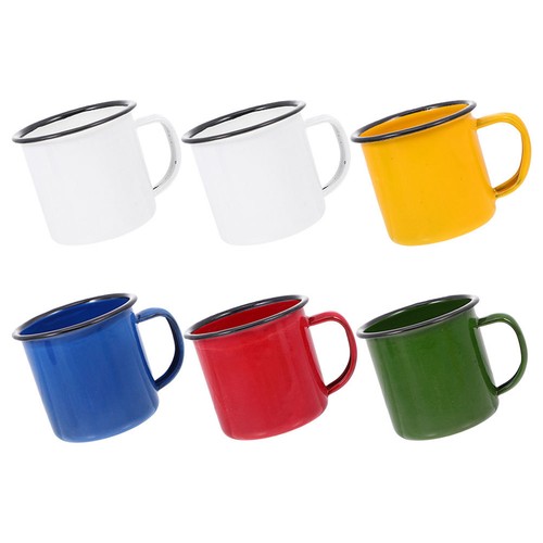 Set practical enamel mugs - set, 6