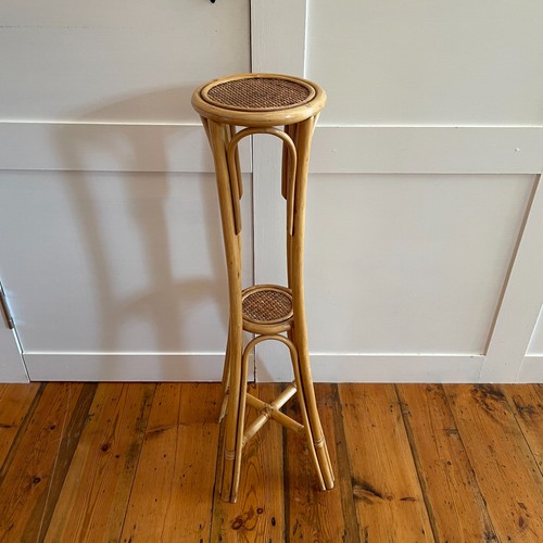 Bamboo plant stand tall rattan - stand,