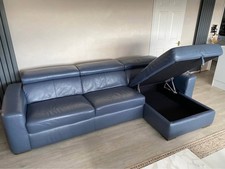 Greyish Blue Leather Corner