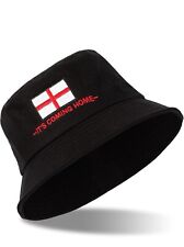 BBXWANG England Bucket Ha，100% Cotton Unisex England Cricket Hat for Women Black